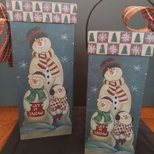 Home Interiors decorative snowman boxes
